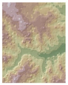 IDW surface over hillshade