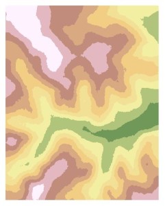 Kriging interpolation surface